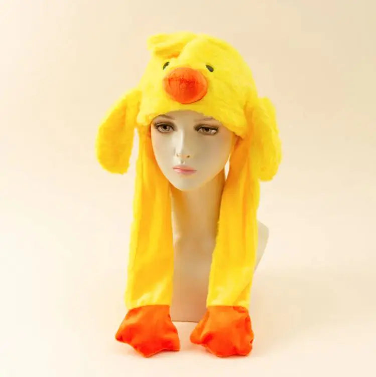 Autumn And Winter Cute Animal Plush Moving Ear Hat