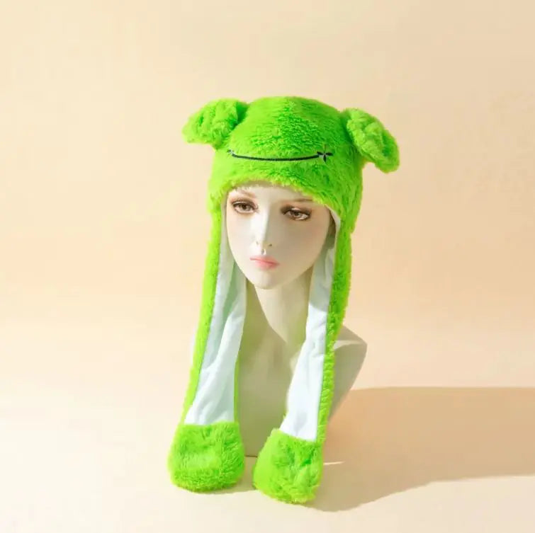 Autumn And Winter Cute Animal Plush Moving Ear Hat