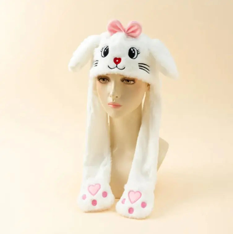 Autumn And Winter Cute Animal Plush Moving Ear Hat