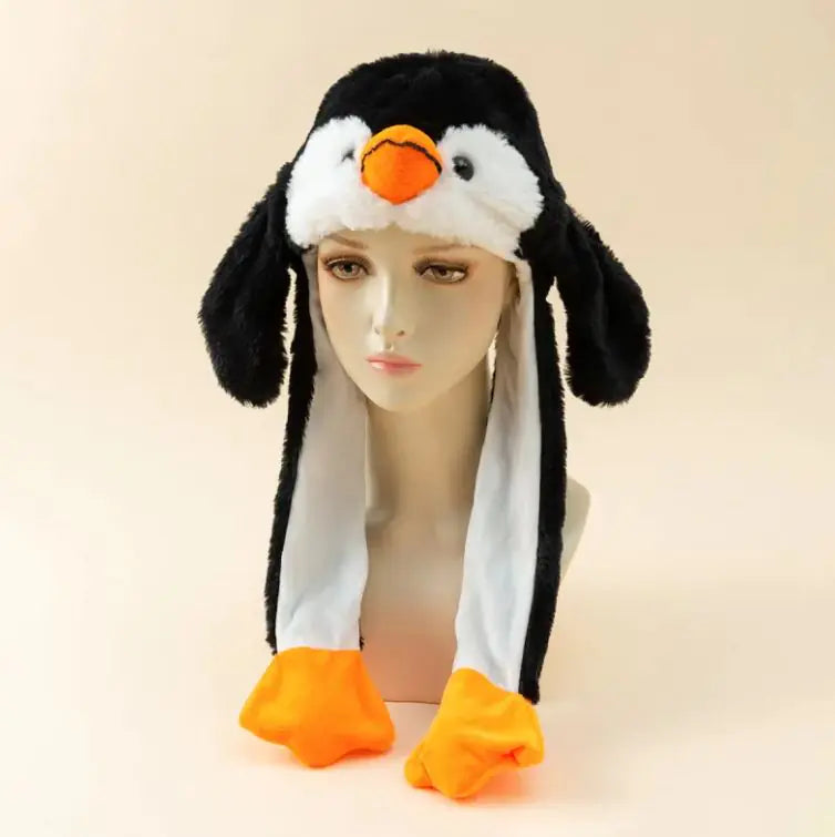 Autumn And Winter Cute Animal Plush Moving Ear Hat