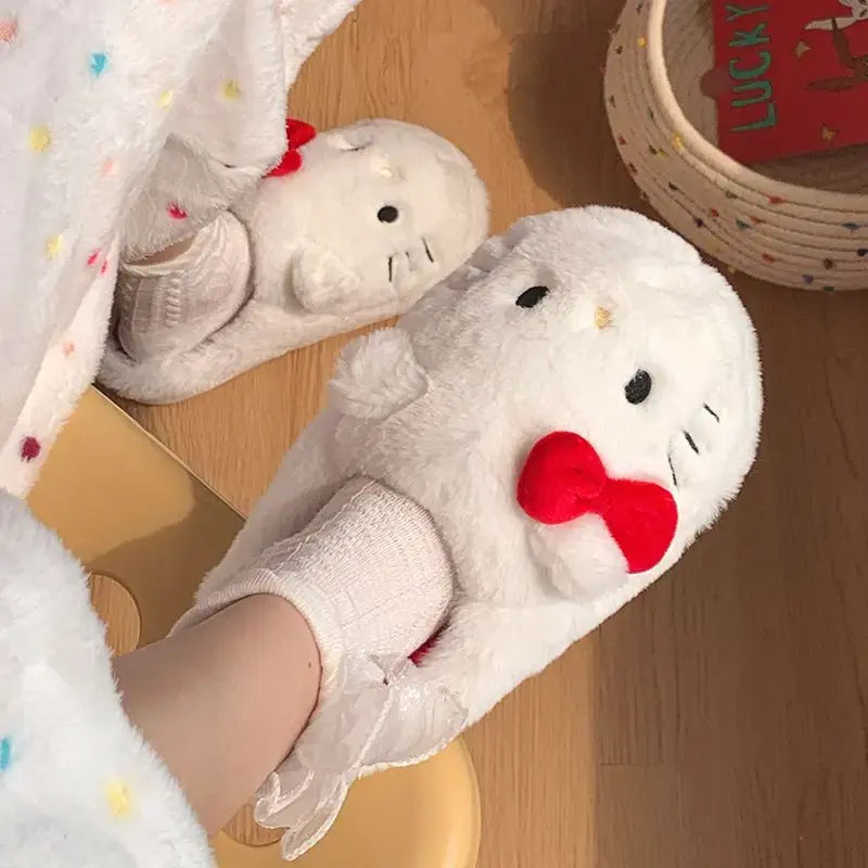 Hello Kitty Sanrio Plush Slippers